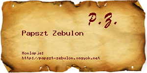 Papszt Zebulon névjegykártya